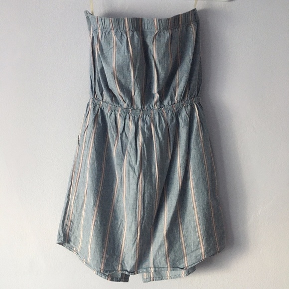 Boho Striped Strapless Shirt dress Small - Picture 5 of 10
